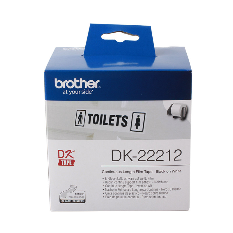 兄弟 DK-22212 白底黑字标签打印色带 62mm*15.24m 1盒 白底黑字（适用QL系列标签打印机)按盒销售