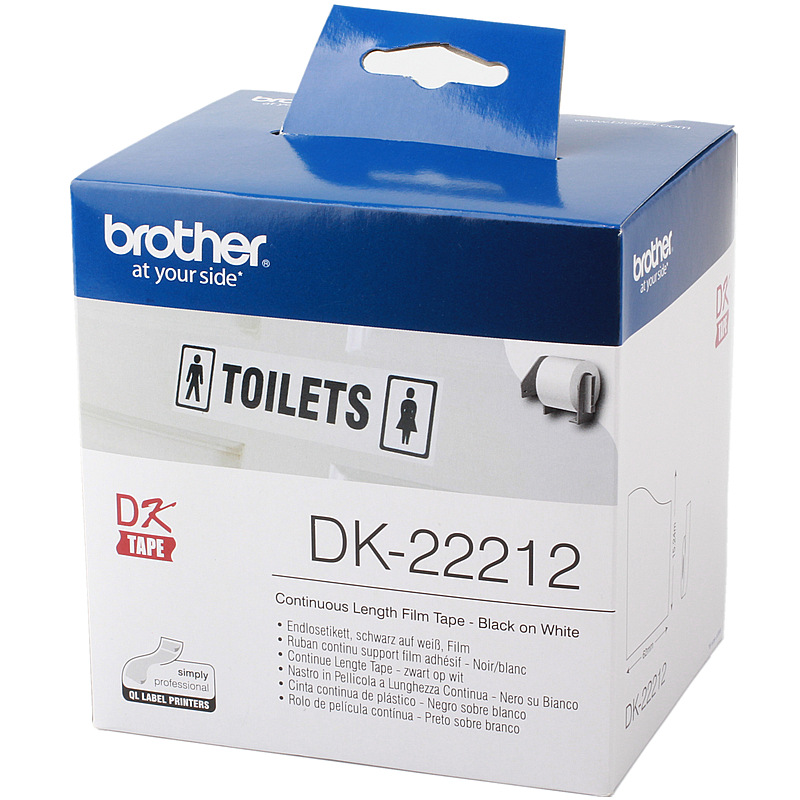 兄弟 DK-22212 白底黑字标签打印色带 62mm*15.24m 1盒 白底黑字（适用QL系列标签打印机)按盒销售