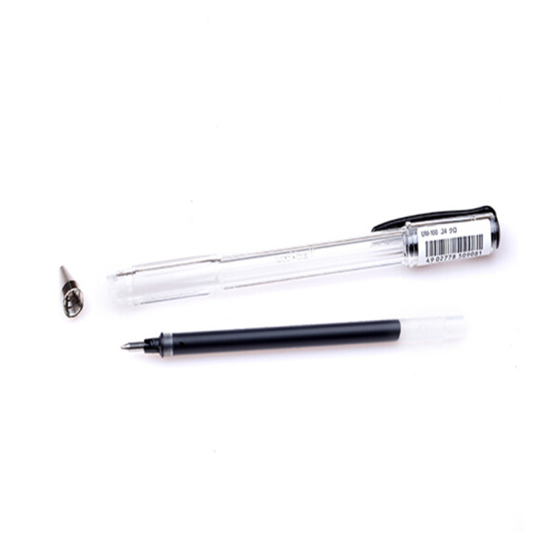 三菱 UM-100 插盖式中性笔 0.5mm 黑色 （笔芯UMR-5）按支销售