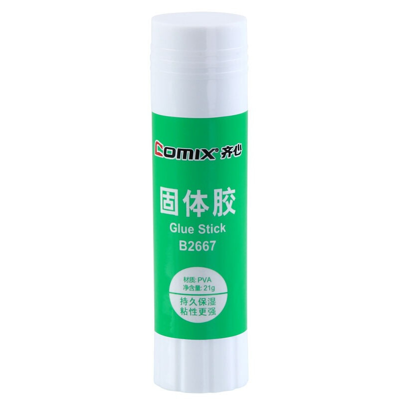 齐心 B2667 21gPVA固体胶 21G 绿色按盒销售
