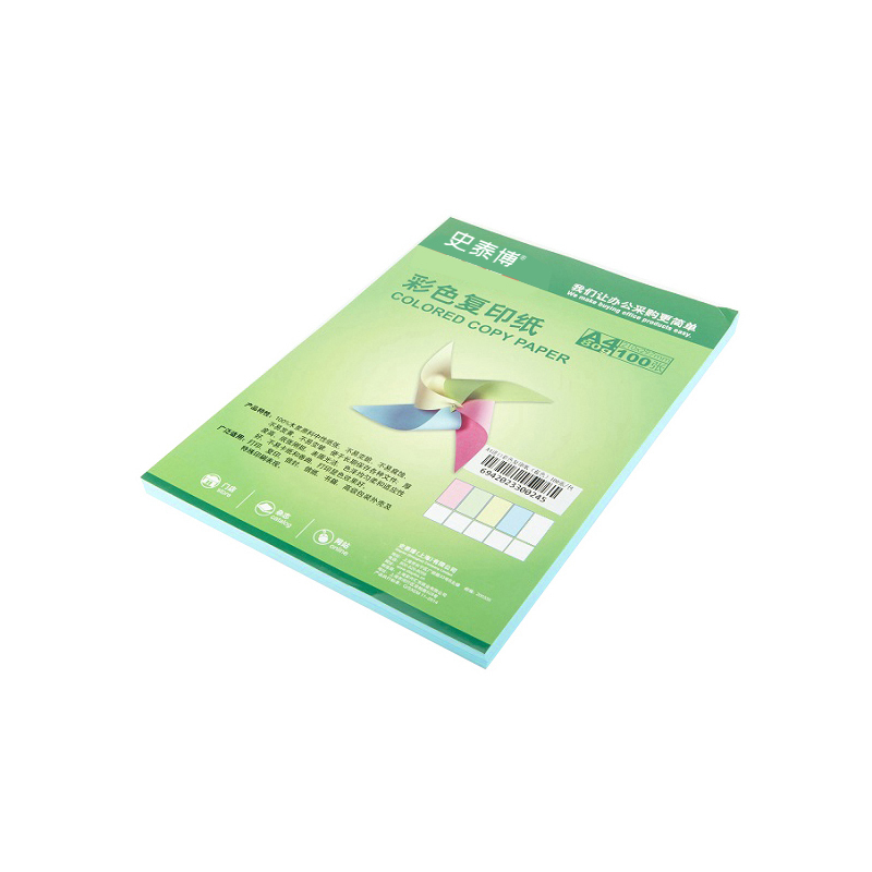 史泰博 80G彩色复印纸 A4 蓝色 100张/包按（箱）销售