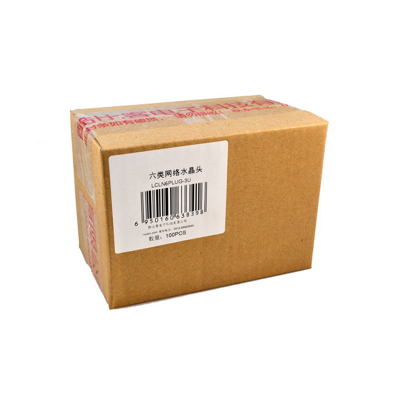 酷比客 LCLNC6PLUG-3U 六类非屏蔽网络水晶头 RJ45千兆网线 8P8C 100个/盒按（盒）销售