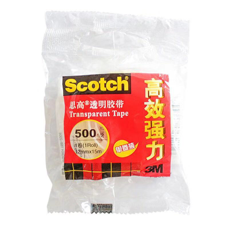 3M 500 思高透明胶带 12MM*15M 12卷/筒按卷销售