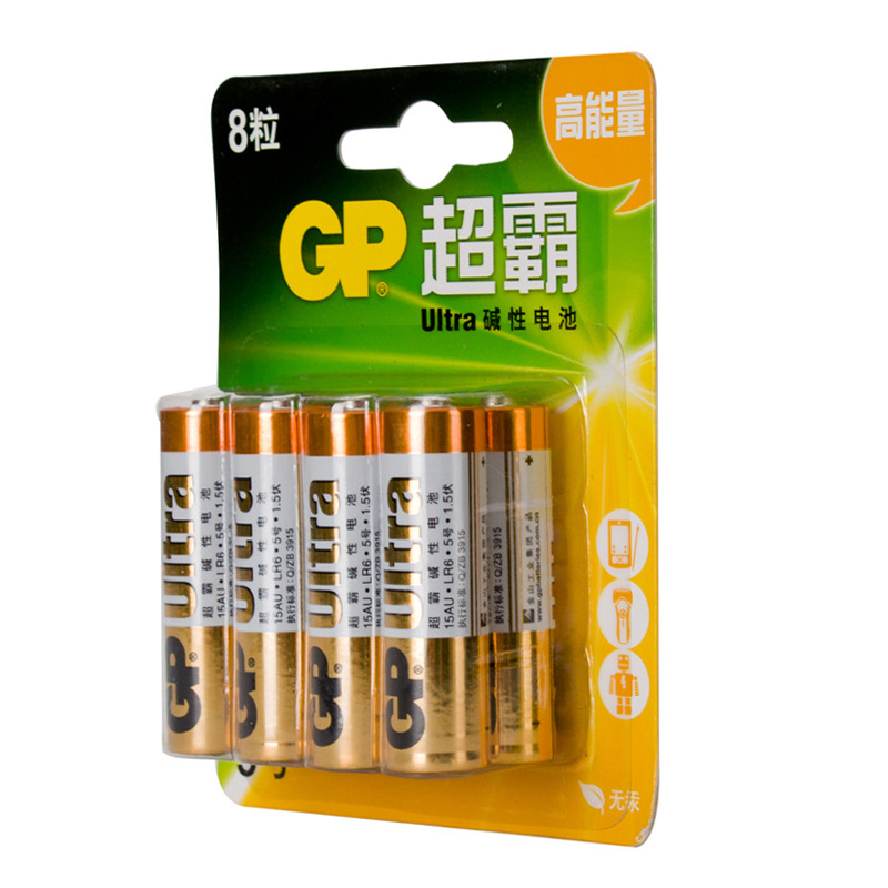 超霸 15AU-2IL8 碱性电池 5号 8节卡装  5号 8节卡装按（卡）销售