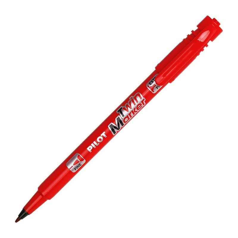 百乐 SCA-TM-R 油性双头记号笔 线幅1.0mm/2.0mm 红色 12支/盒按支销售