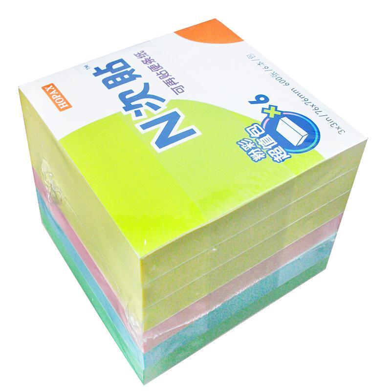 N次贴 32026 便条纸 3＂×3＂ 6本/包 48包/件 黄/粉/蓝/绿按包销售