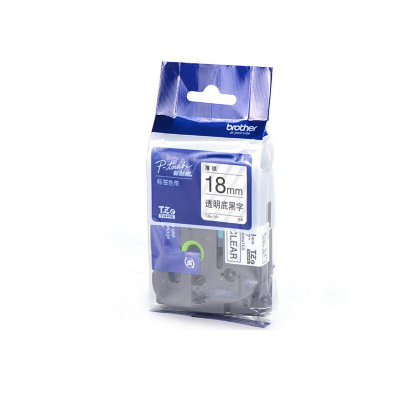 兄弟 TZE-141 透明底黑字标签打印色带 8m*18mm按(盒)销售 兄弟 TZE-141 透明底黑字标签打印色带 8m*18mm按(盒)销售