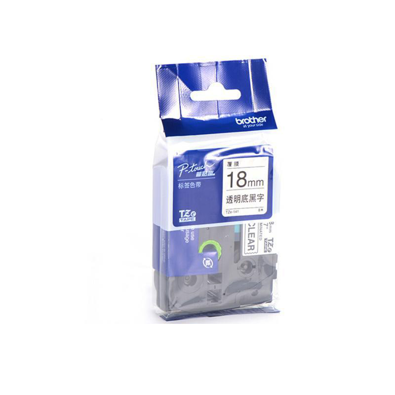 兄弟 TZE-141 透明底黑字标签打印色带 8m*18mm按(盒)销售 兄弟 TZE-141 透明底黑字标签打印色带 8m*18mm按(盒)销售