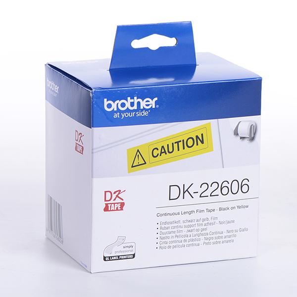 兄弟 DK-22606 标签打印色带 62mm*15.24m  黄底黑字  （适用QL系列标签打印机)按盒销售