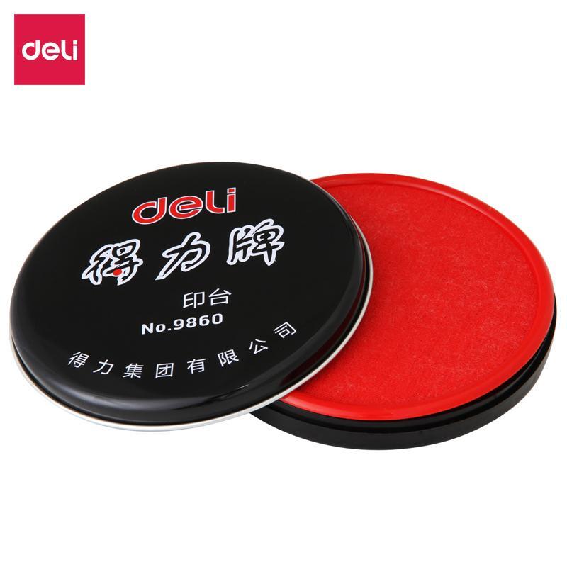 得力 9860 快干印泥 直径10cm 红色按（个）销售