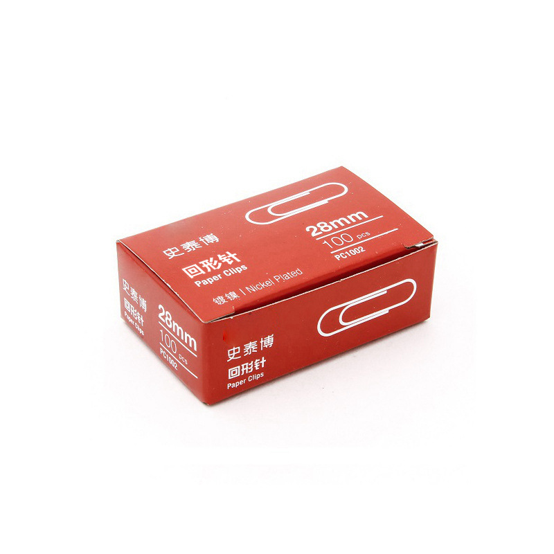 史泰博 PC1002 镀镍回形针 28mm 金属银色 100枚/盒按盒销售