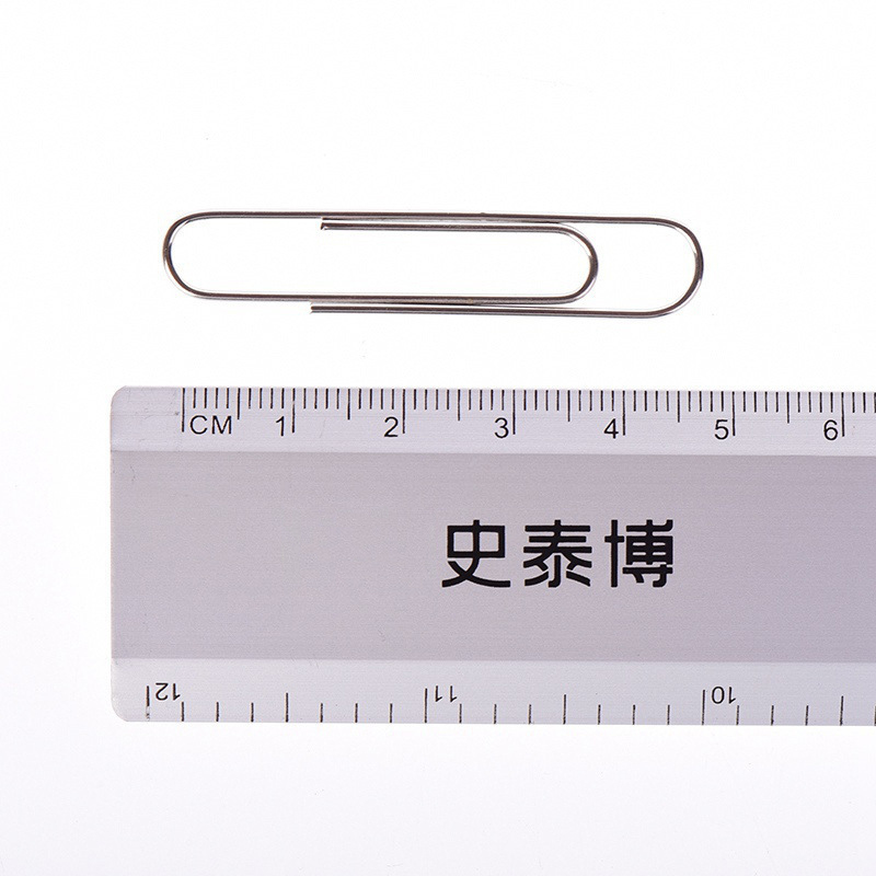 史泰博 PC1003 镀镍回形针 50mm 金属银色 100枚/盒按盒销售