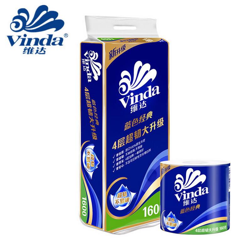 维达 V4080 卷筒卫生纸 四层 160g/卷  10卷/提 6提/箱 新老包装随机发货按（提）销售
