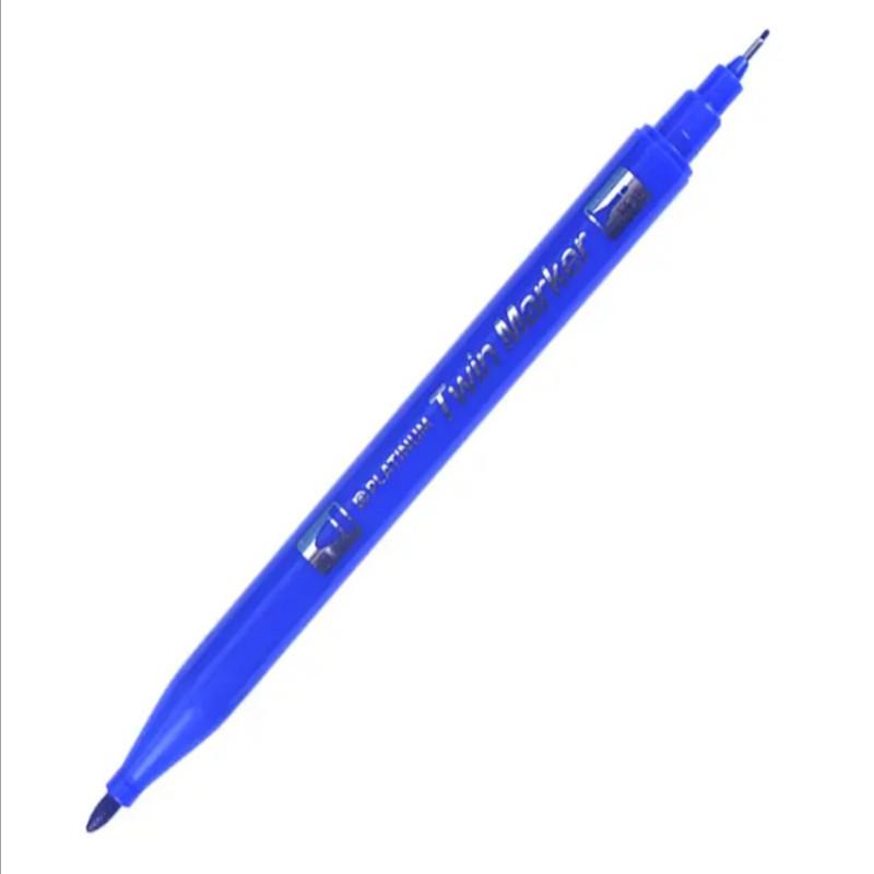 白金 CPM-29 小双头记号笔 细1mm 极细0.7mm 蓝色 10支/盒按支销售