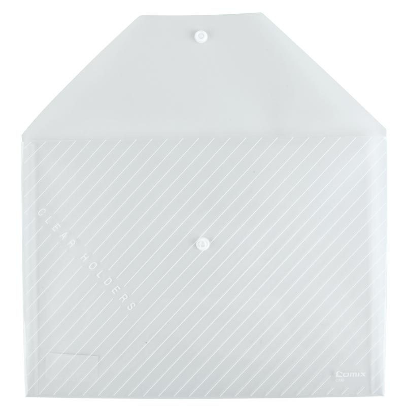 齐心 C330 透明条纹按扣袋 A4 白色按包销售