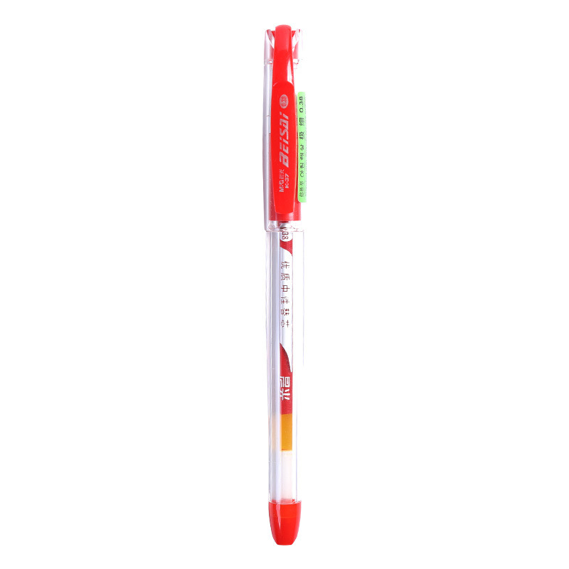 晨光 K37 插盖式中性笔 0.38mm 红色 12支/盒 替换芯MG6100按盒销售