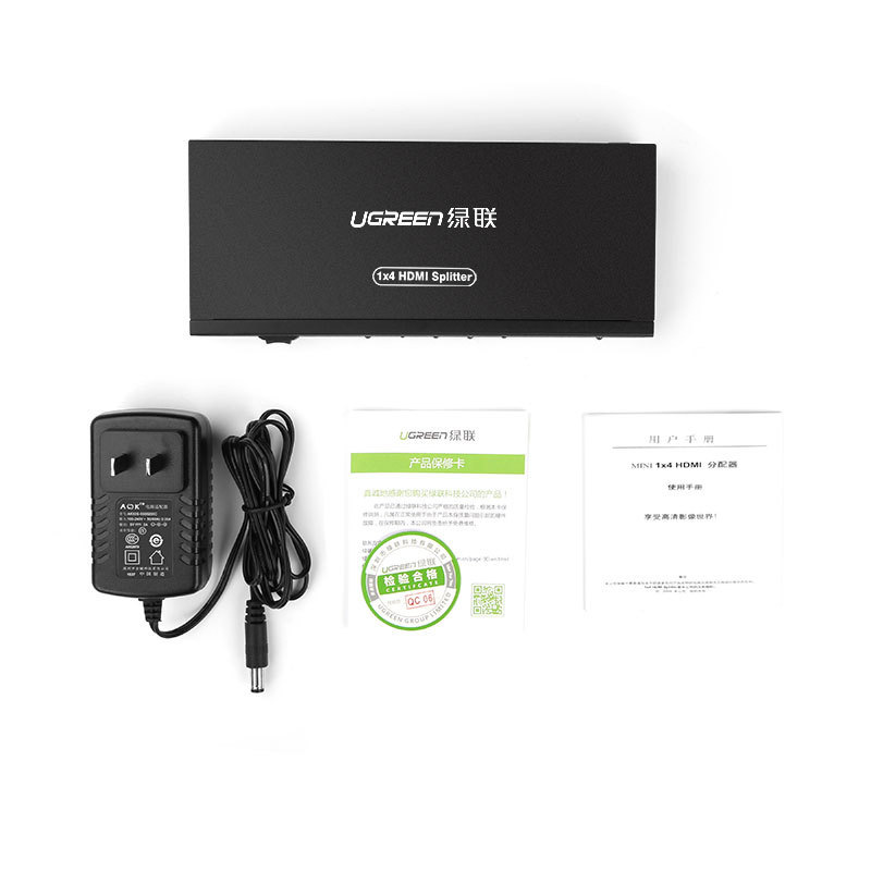 绿联 40202 HDMI分配器 1进4出 带DC5V1A规格的电源安装快捷，操作简单按（个）销售