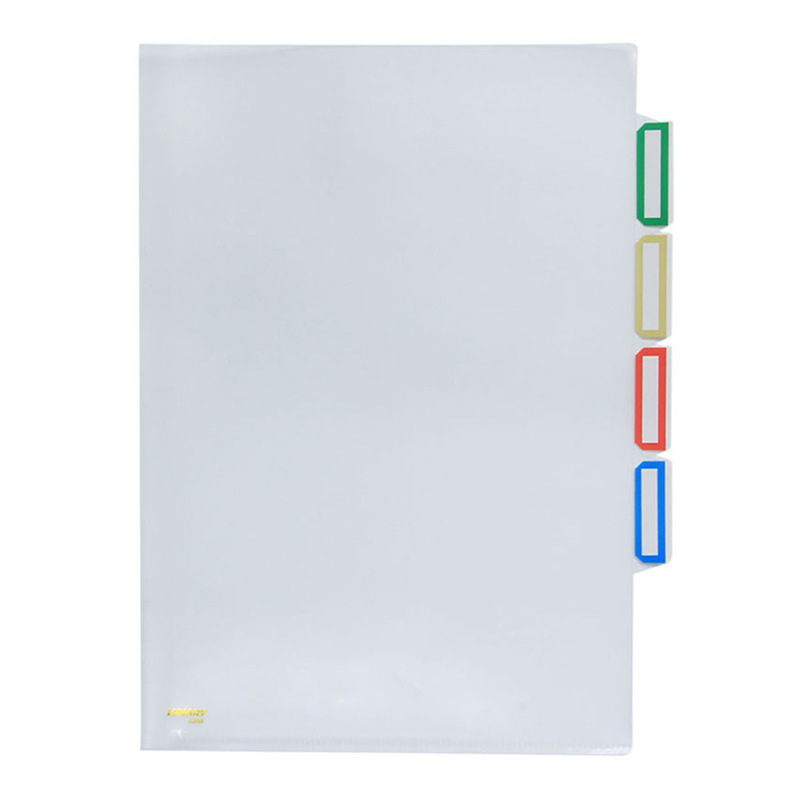 金得利 E356 三层简易文件夹（附彩色索引标签） A4 随机色按包销售