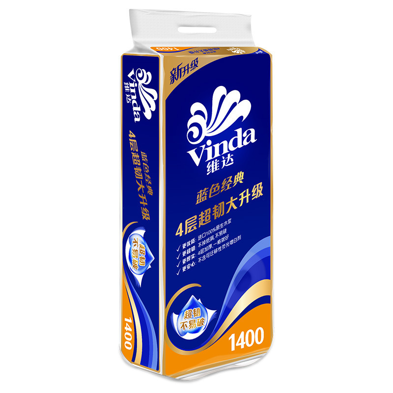 维达 V4069 140G 三层卷筒卫生纸  10卷/提  6提/箱 （新包装四层，新老包装随机发货）按（提）销售
