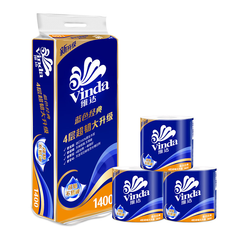 维达 V4069 140G 三层卷筒卫生纸  10卷/提  6提/箱 （新包装四层，新老包装随机发货）按（提）销售