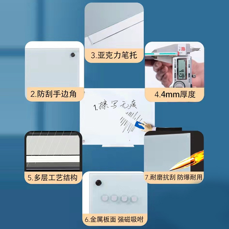 史泰博 BL-1215 玻璃白板 120*150 白色 办公文具按（块）销售
