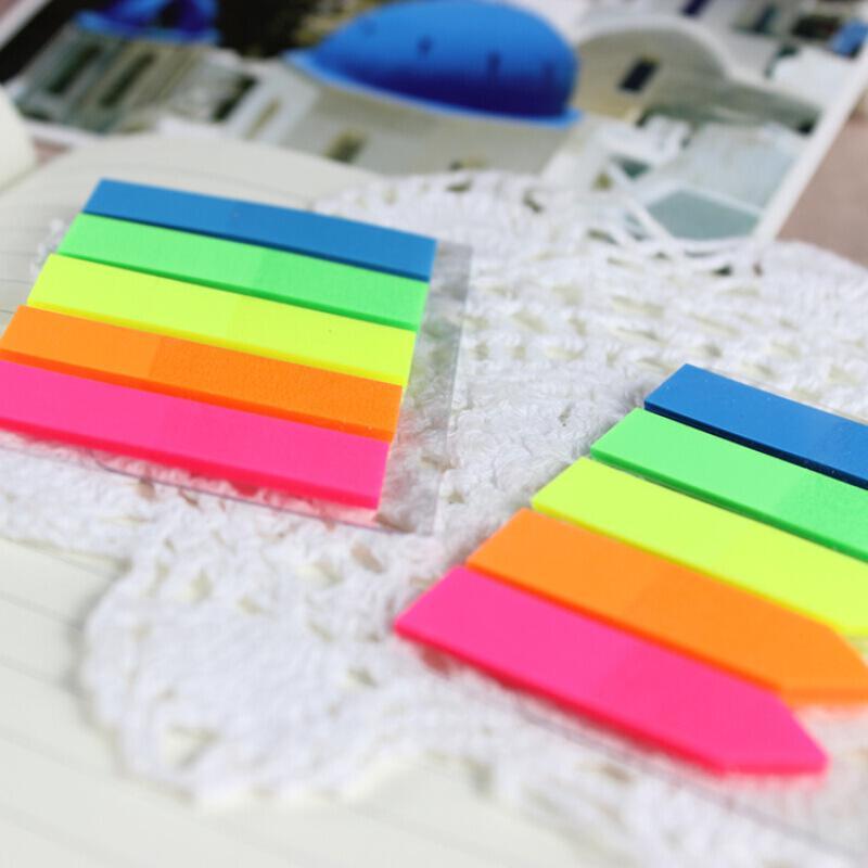 N次贴 34015 五色透明型标签 2＂×0.5＂ 混色 20张/本 蓝/绿/黄/粉/橙按本销售