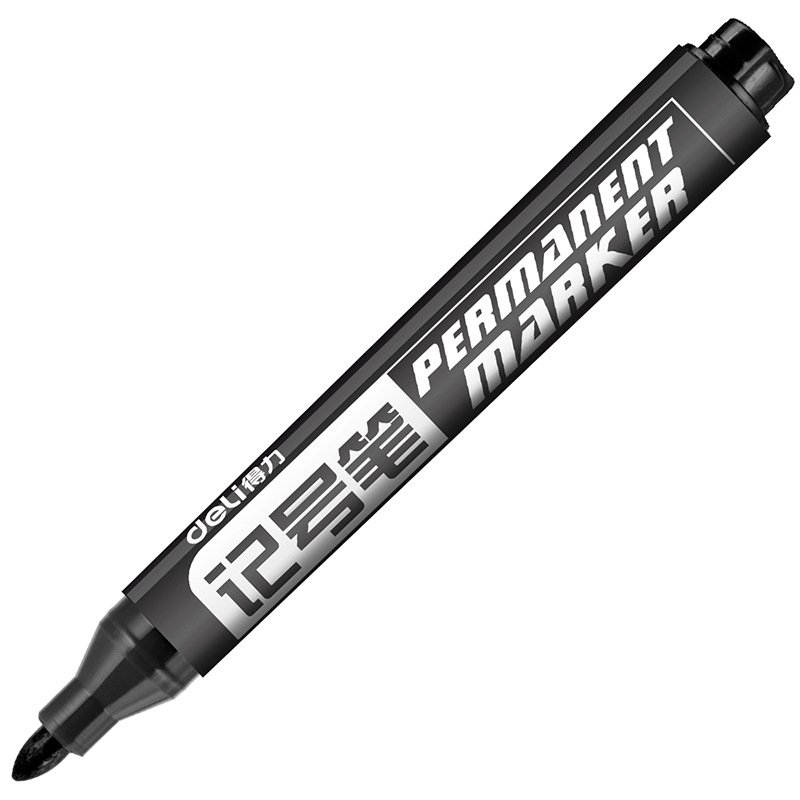 得力 6881 单头油性记号笔 1.8mm 黑色 10支/盒按支销售