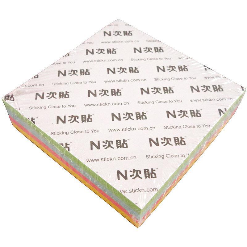 N次贴 33001 便条砖 3＂×3＂绿蓝粉黄 200张/本 72本/件按包销售