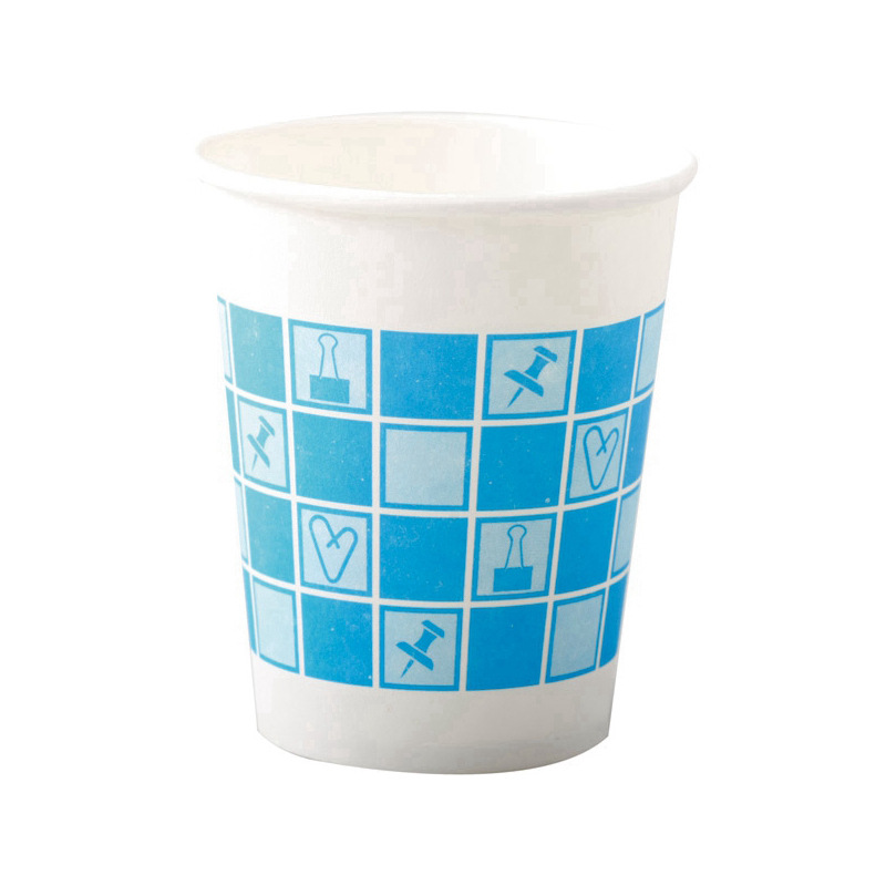 史泰博 CUP1003 几何图案冷热两用一次性纸杯 250ml/9盎司/100只/包/10包/箱按（包）销售