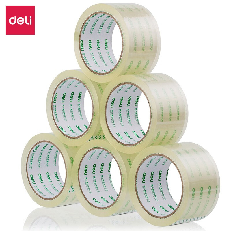 得力 30170 封箱胶带 45mm*30y*50um 透明色 6卷/筒按（筒）销售