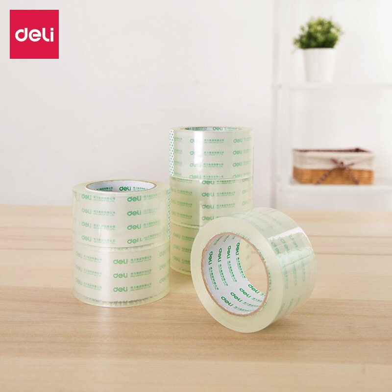 得力 30170 封箱胶带 45mm*30y*50um 透明色 6卷/筒按（筒）销售