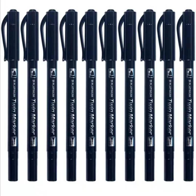 白金 CPM-29 小双头记号笔 极细0.7mm 细1.0mm 黑色 10支/盒按盒销售