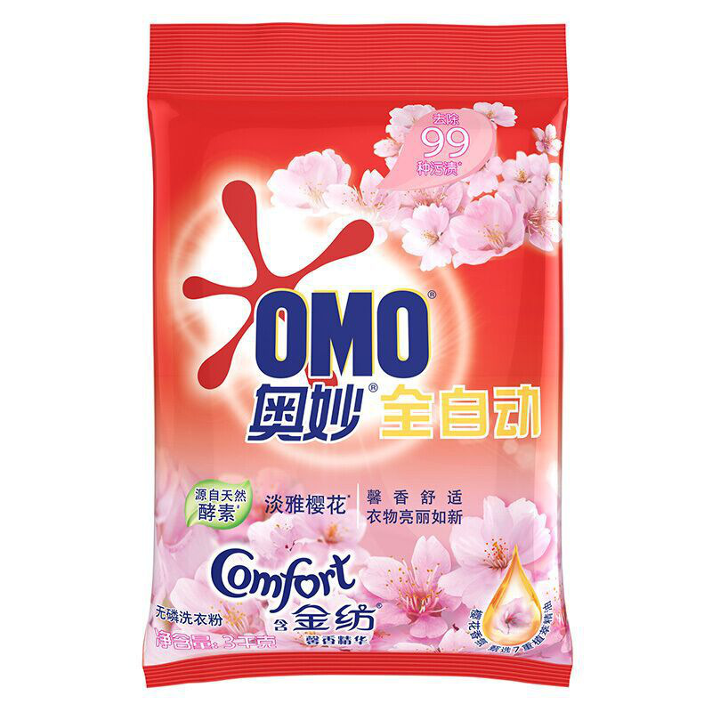 奥妙  全自动 无磷洗衣粉 淡雅樱花 3kg按（袋）销售