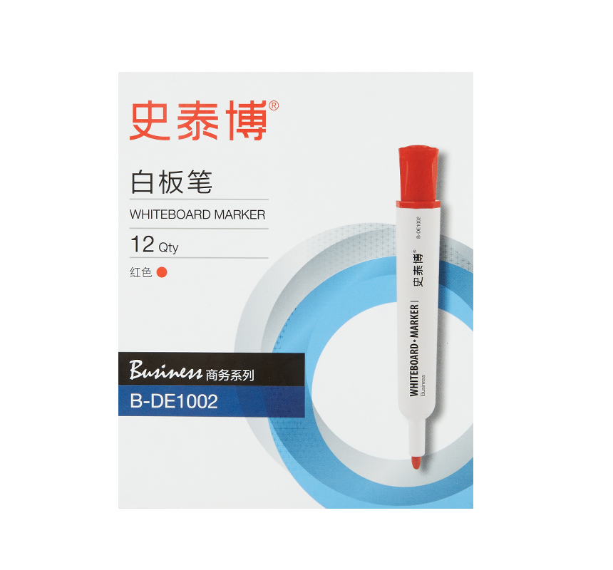 史泰博 B-DE1002 白板笔 圆头 红色 12支/盒按盒销售