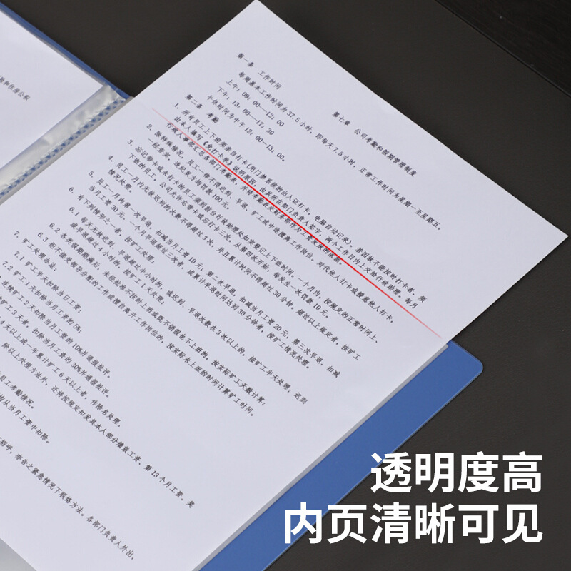 得力 5002 经济型资料册 A4 20页 蓝色按个销售