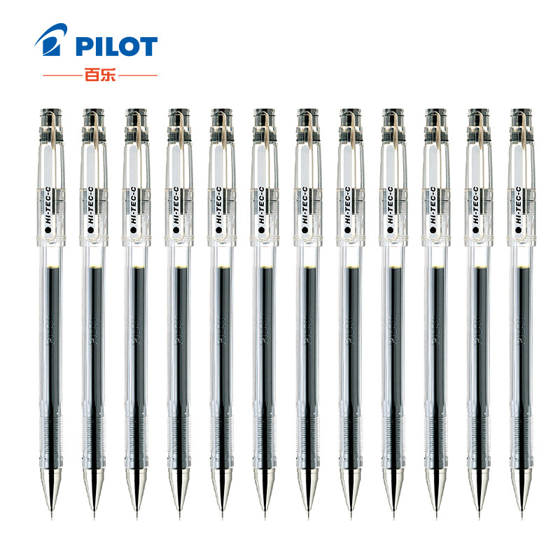 百乐 BLLH-20C4-B 插盖式中性笔 0.4mm 针管头 黑色 12支/盒按支销售