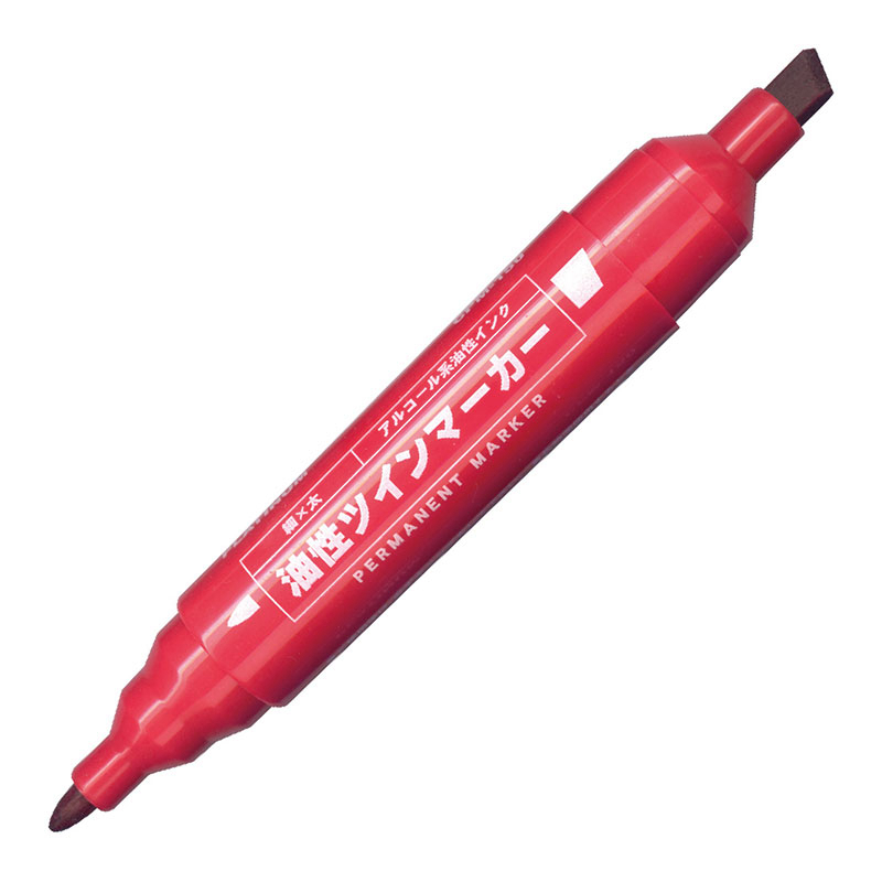 白金 CPM-150 油性大双头记号笔 10支/盒 红色 10支/盒按支销售