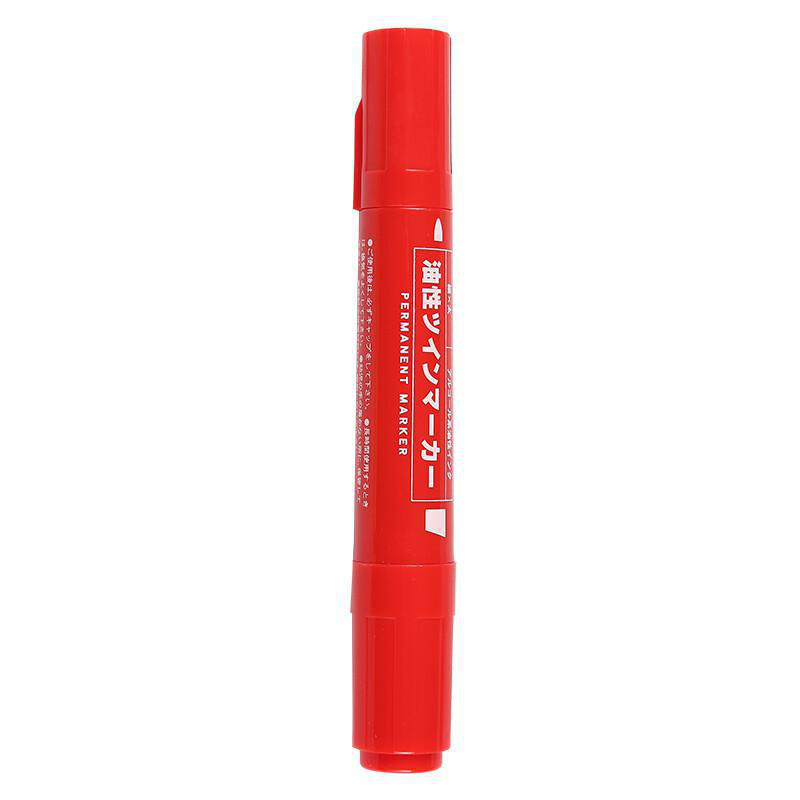 白金 CPM-150 油性大双头记号笔 线幅2-6mm 红色 10支/盒按支销售