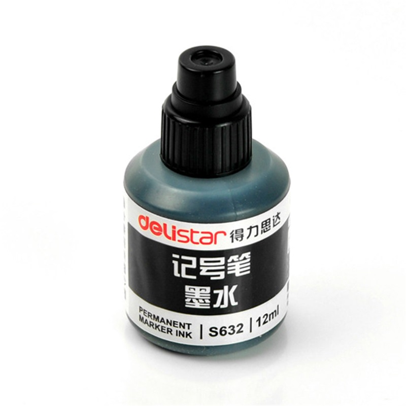 得力 S632 记号笔墨水 12ml 黑色 20瓶/盒按瓶销售