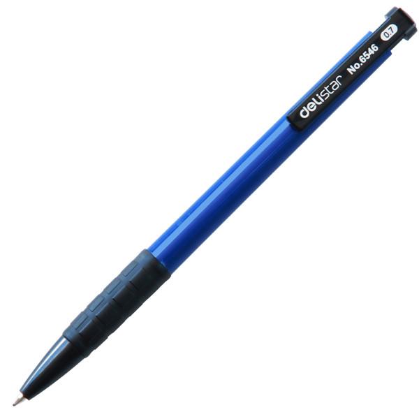 得力 6546 圆珠笔 0.7mm 蓝色按盒销售