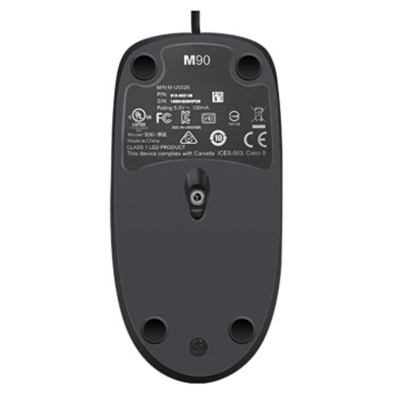 罗技 M90 有线鼠标 左右手通用对称 黑色按（个）销售