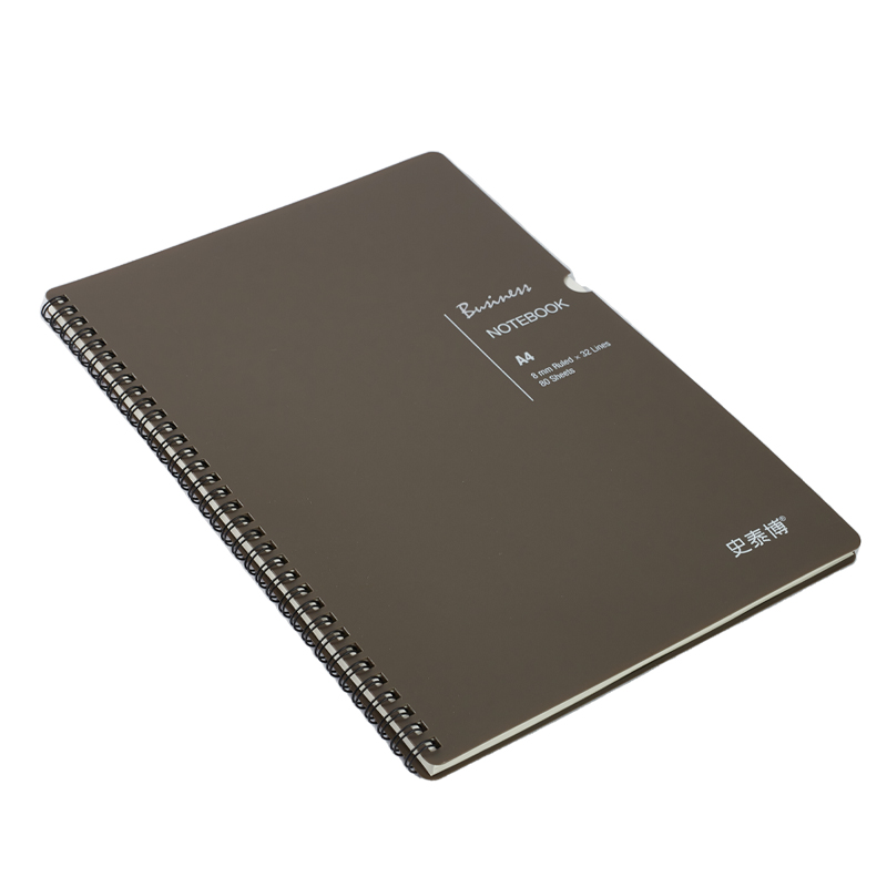 史泰博 SPN480 80页PP面螺旋笔记本 210*296mm A4 典雅灰色 40本/箱按箱销售