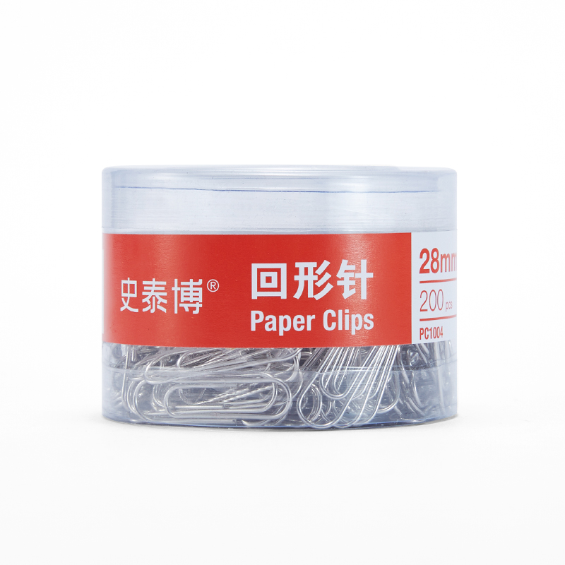 史泰博 PC1004 回形针 28 mm 金属银色 200枚/筒按筒销售