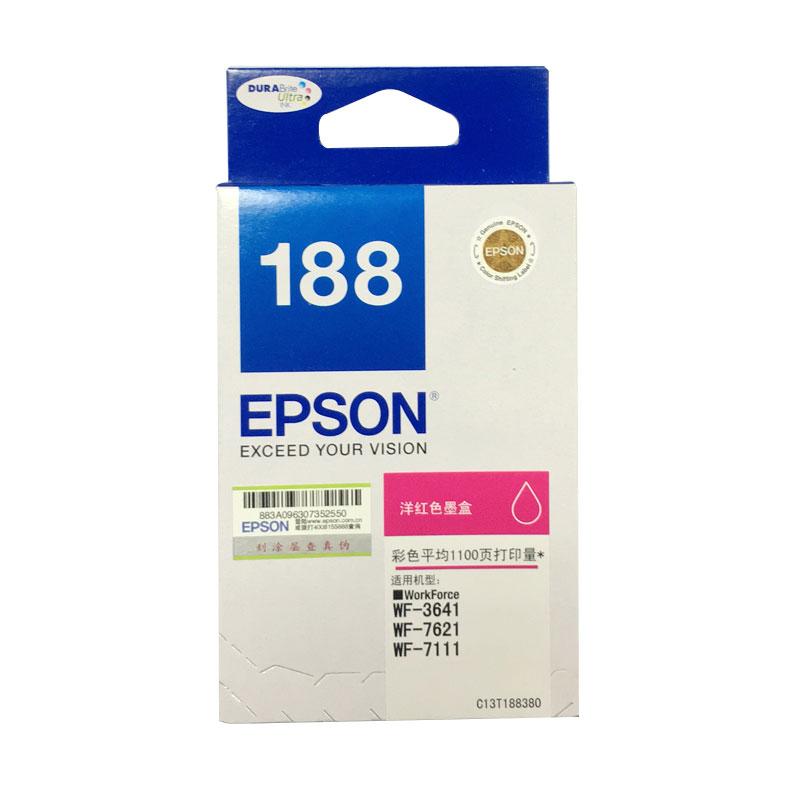 爱普生 C13T188380 墨盒 T1883 1100页 洋红色 （适用 Epson WF-7621/A3+）按（盒）销售