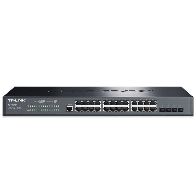TP-LINK TL-SG5428 三层全网管交换机 24+4口全千兆 灰黑色按（台）销售
