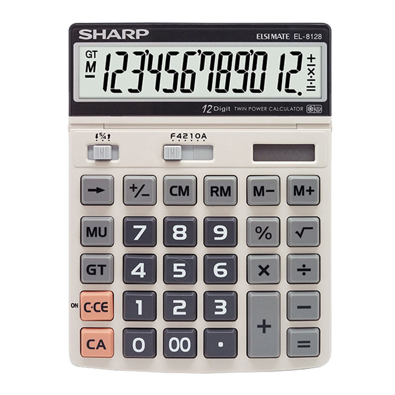 夏普 EL-8128 常规计算器  象牙白色按台销售