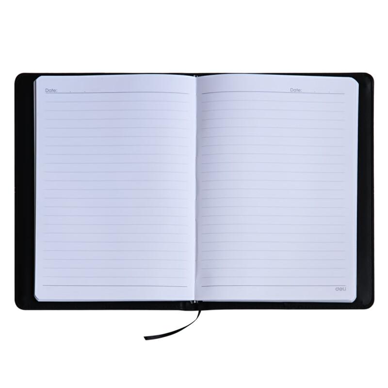 得力 3324 书套式 PVC高级商务记事本 25K 112张 黑色按（本）销售