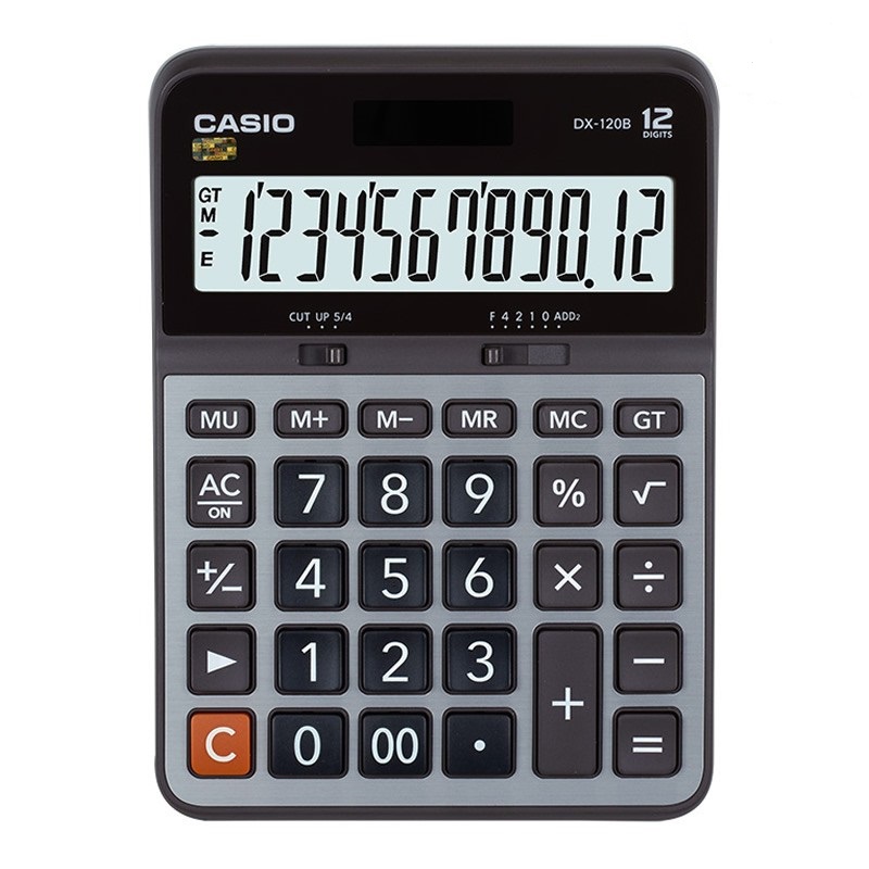 卡西欧 DX-120B 常规计算器 12位 灰色 1台按台销售