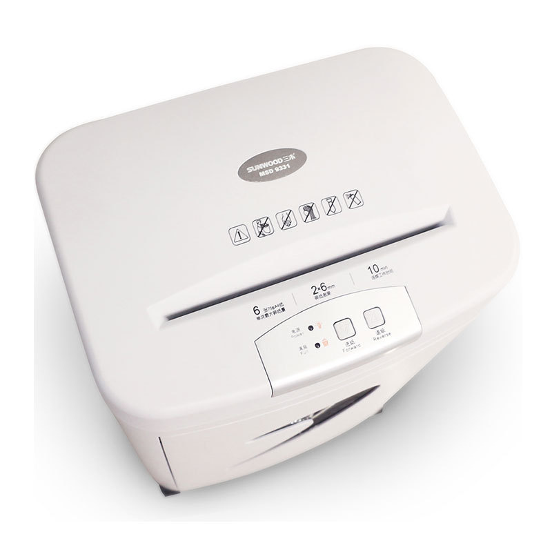 三木 MSD9331 锰钢侠碎纸机 德标5级 白色 台 ( 单次6张 持续30分钟 20L 可碎纸针卡）按台销售