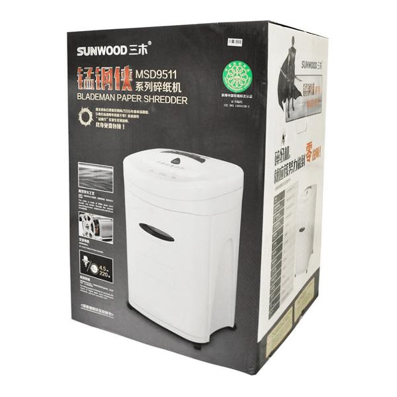 三木 MSD9511 锰钢侠碎纸机 德标5级 白色 台 ( 单次17张 持续10分钟 34L 可碎纸卡钉光盘）按台销售